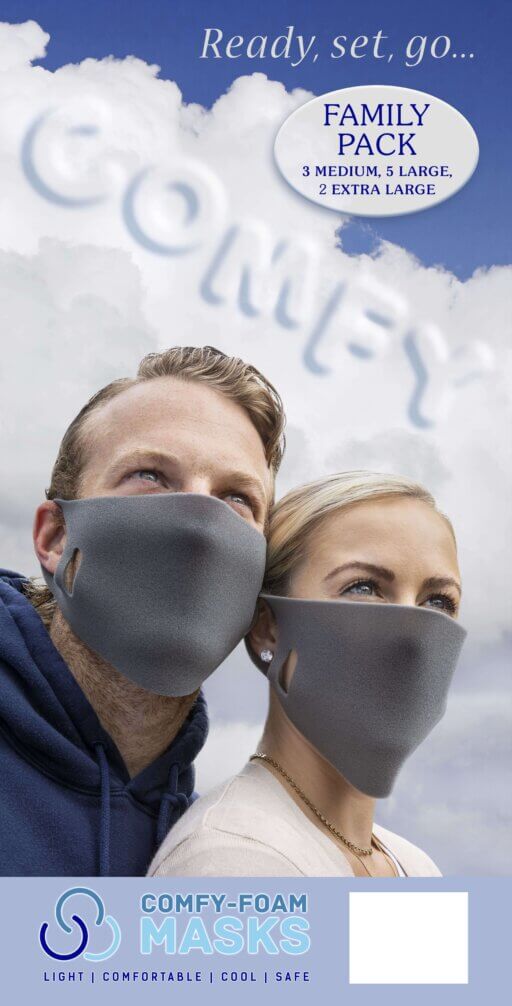 Comfy-Foam Masks: Family Bundle (Pack of 10 - 4 M., 4 L., 2 XL) @ $13.95/ea. - Image 4